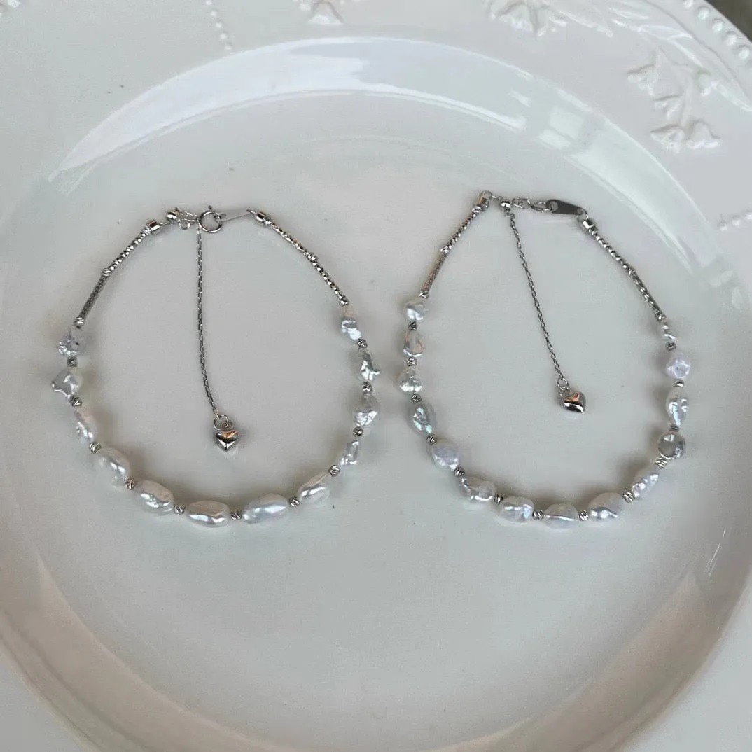 4-6mm Freshwater Keshi Pearl Necklace and Bracelet Set