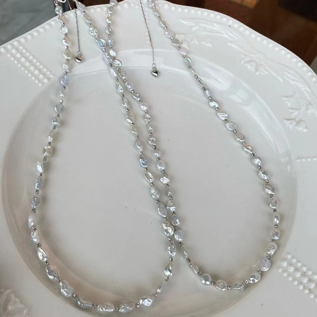 4-6mm Freshwater Keshi Pearl Necklace and Bracelet Set