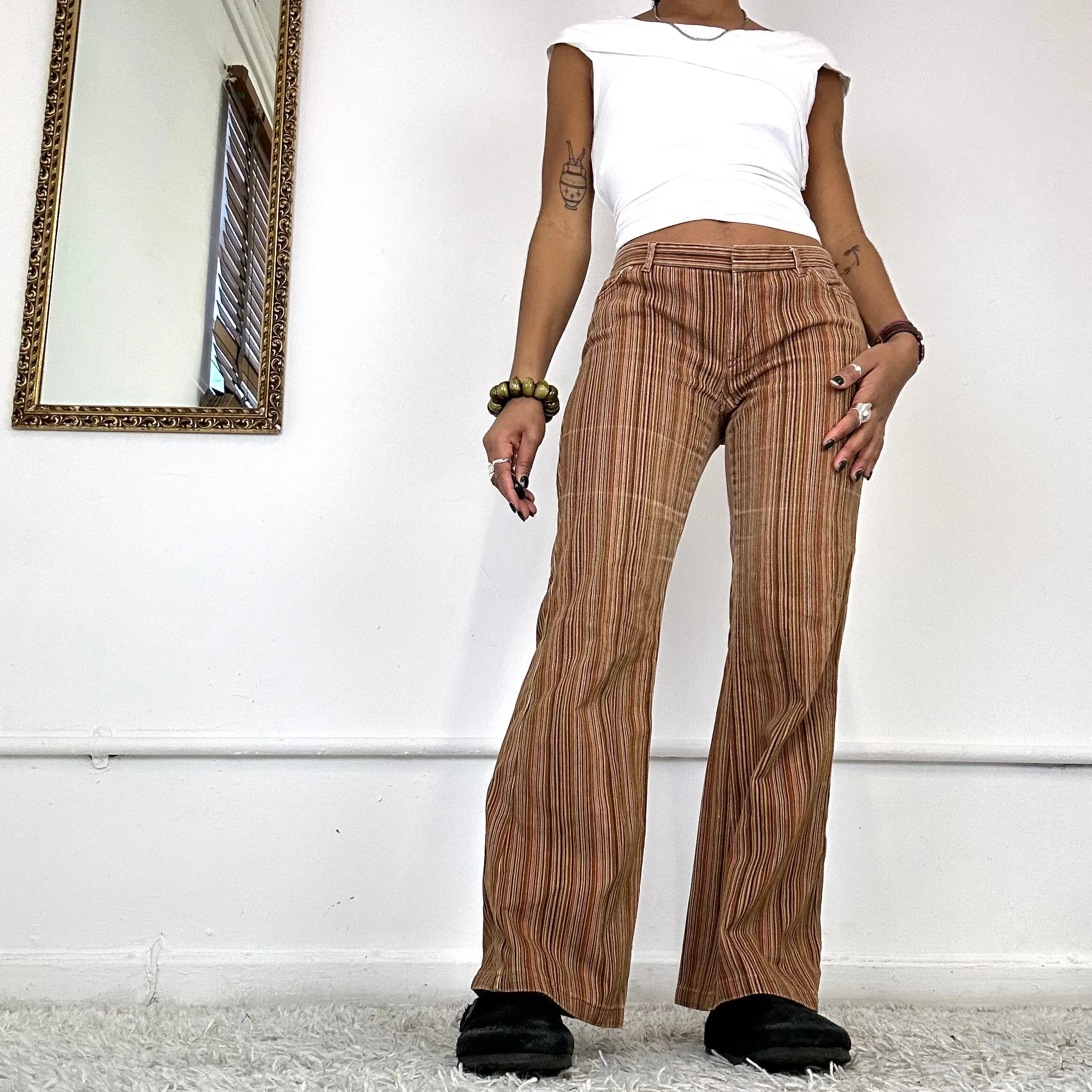 70s pinstripe corduroy trousers