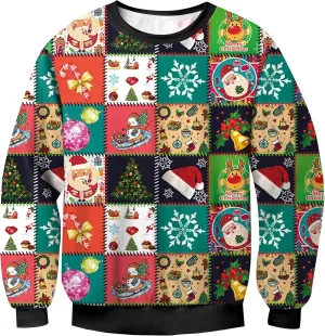 For G and PL Unisex Christmas Ugly Funny 3D Print Sweatshirt Crew Neck Pullover