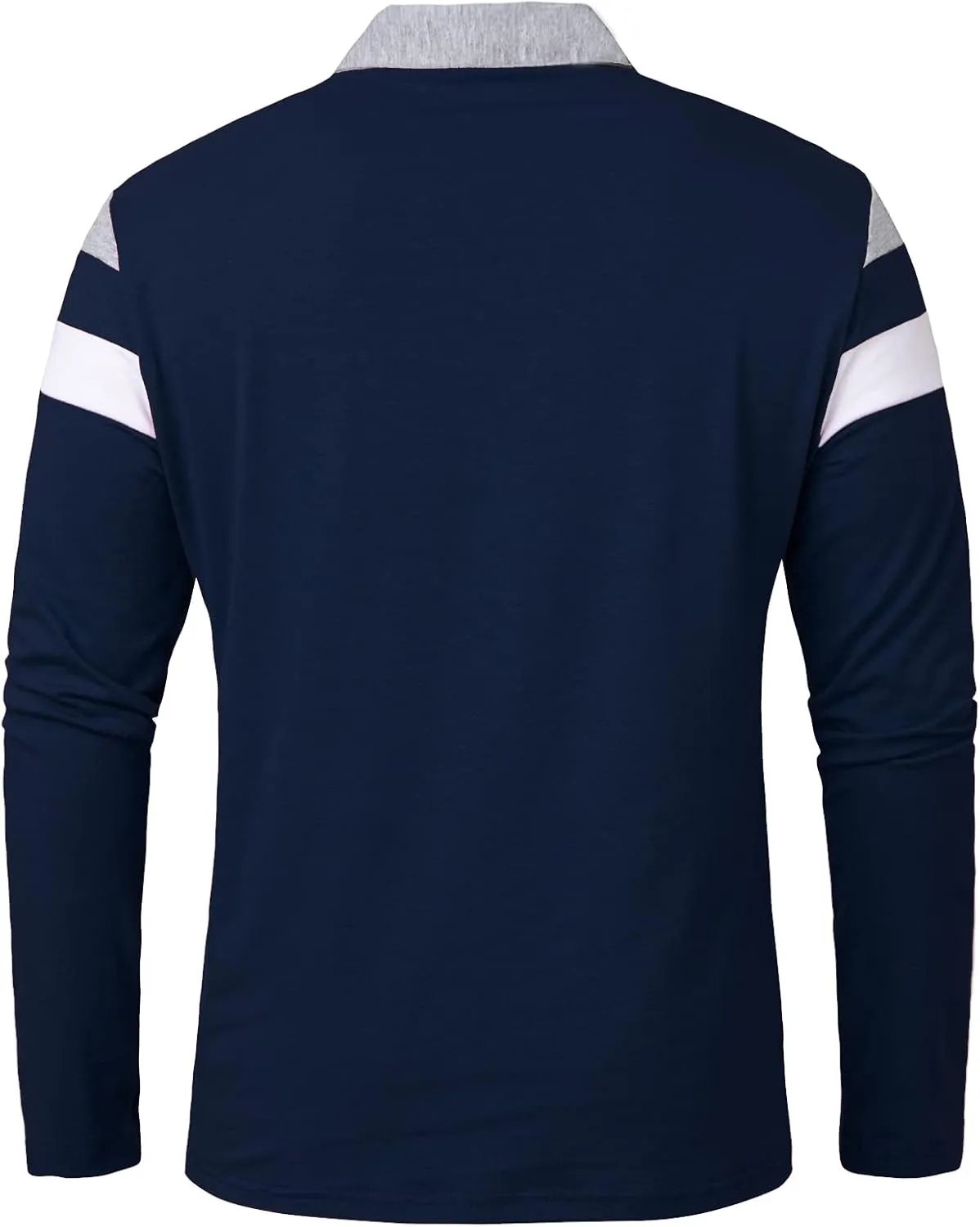 MANSDOUR Men's Polo Shirts Casual Cotton Slim Fit Long Sleeve and Short Sleeve Polo Shirt Patchwork Collared Work Golf Shirt