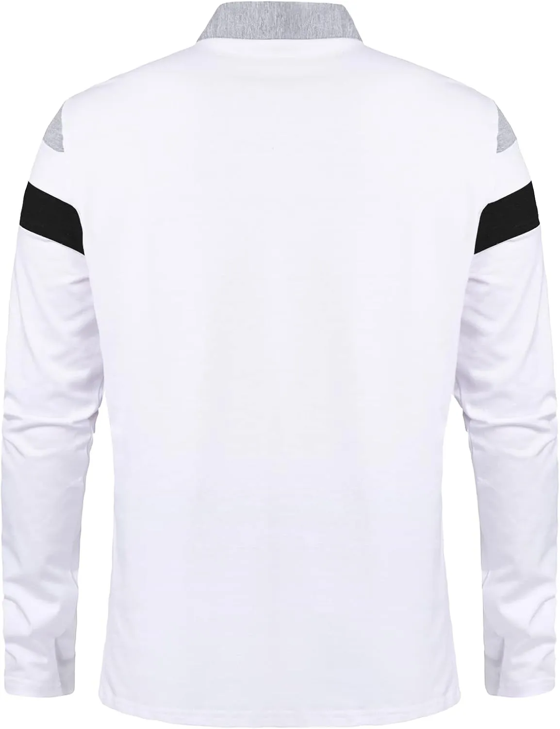 MANSDOUR Men's Polo Shirts Casual Cotton Slim Fit Long Sleeve and Short Sleeve Polo Shirt Patchwork Collared Work Golf Shirt