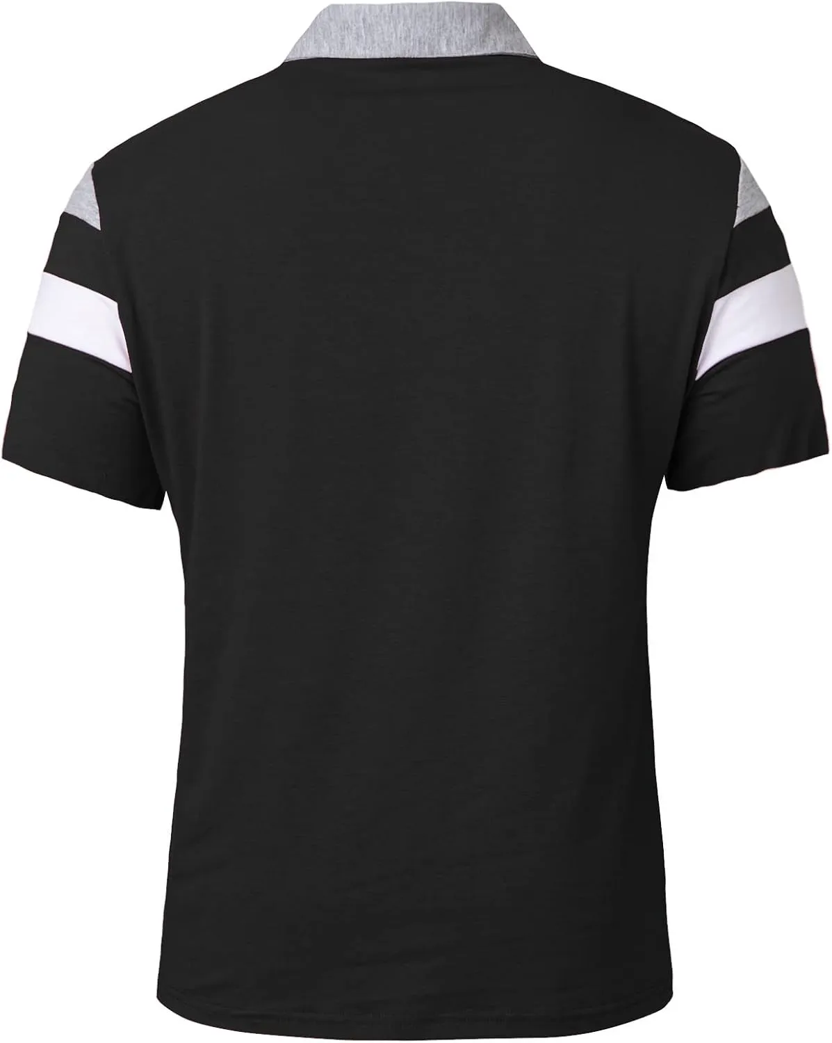 MANSDOUR Men's Polo Shirts Casual Cotton Slim Fit Long Sleeve and Short Sleeve Polo Shirt Patchwork Collared Work Golf Shirt