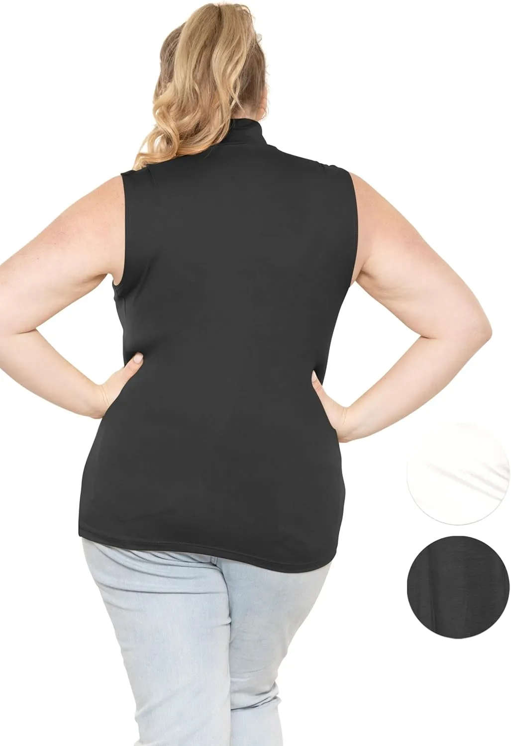 STRETCH IS COMFORT Women's Plus Oh So Soft Sleeveless Mock Neck Top - Perfectly Stylish, Cozy Essential for Everyday XS-5XL