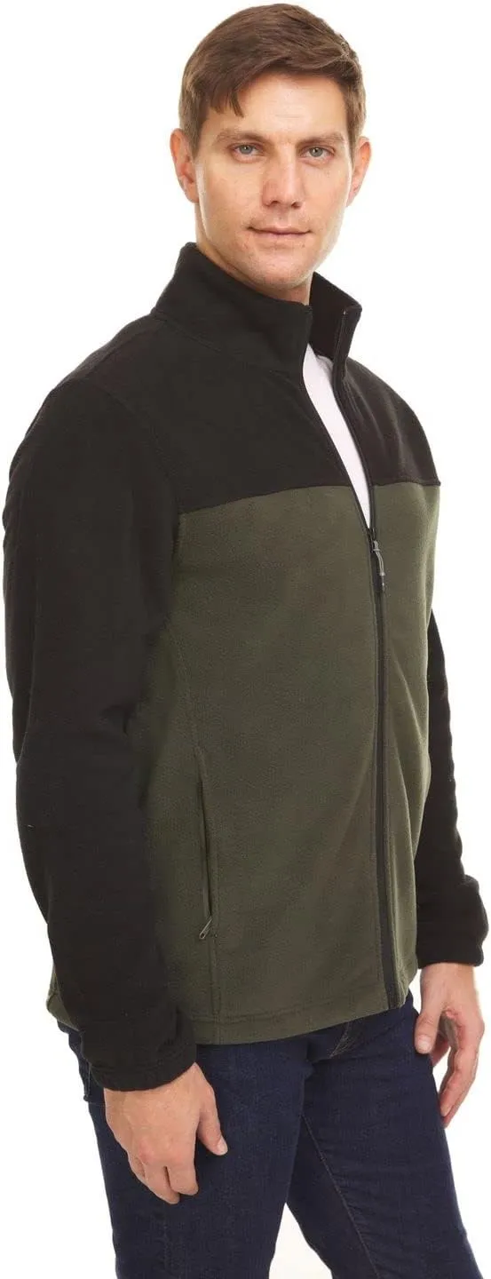 Swiss Alps Mens Full Zip Performance Polar Fleece Jacket Sweatshirt with Pockets