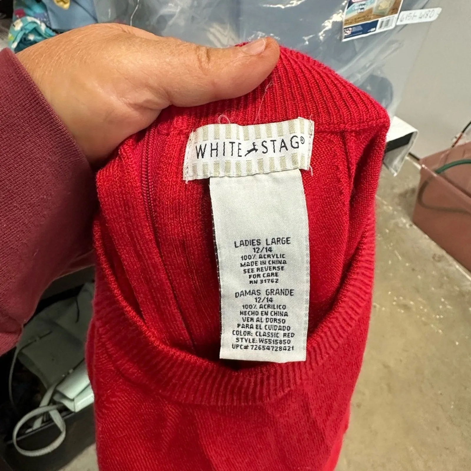 White Stag Red Knit Sweater