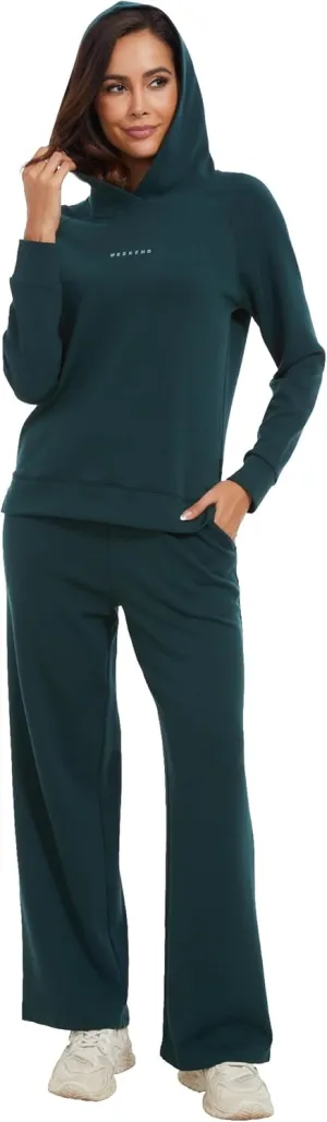 WiWi Women Outfits Sweatsuits Lounge Hoodie Set for Womens Long Sleeve Hoodies and Jogger Pant Tracksuit S-XXL
