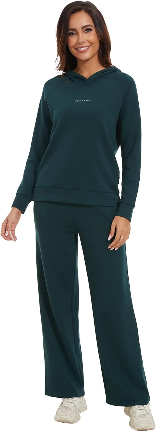 WiWi Women Outfits Sweatsuits Lounge Hoodie Set for Womens Long Sleeve Hoodies and Jogger Pant Tracksuit S-XXL