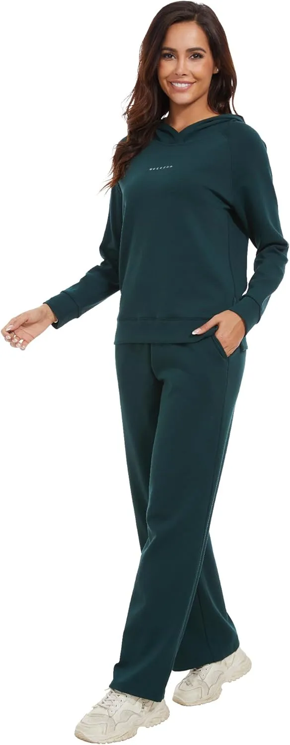 WiWi Women Outfits Sweatsuits Lounge Hoodie Set for Womens Long Sleeve Hoodies and Jogger Pant Tracksuit S-XXL