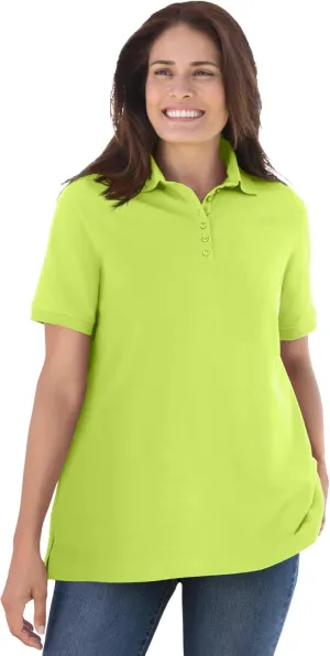 Woman Within Plus Size Perfect Short-Sleeve Polo Shirt