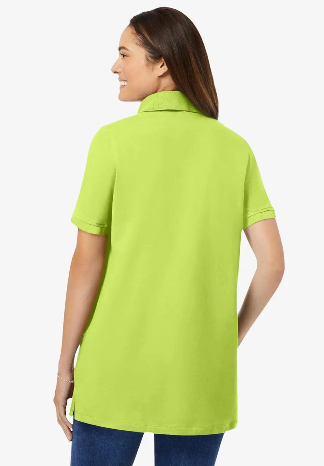 Woman Within Plus Size Perfect Short-Sleeve Polo Shirt