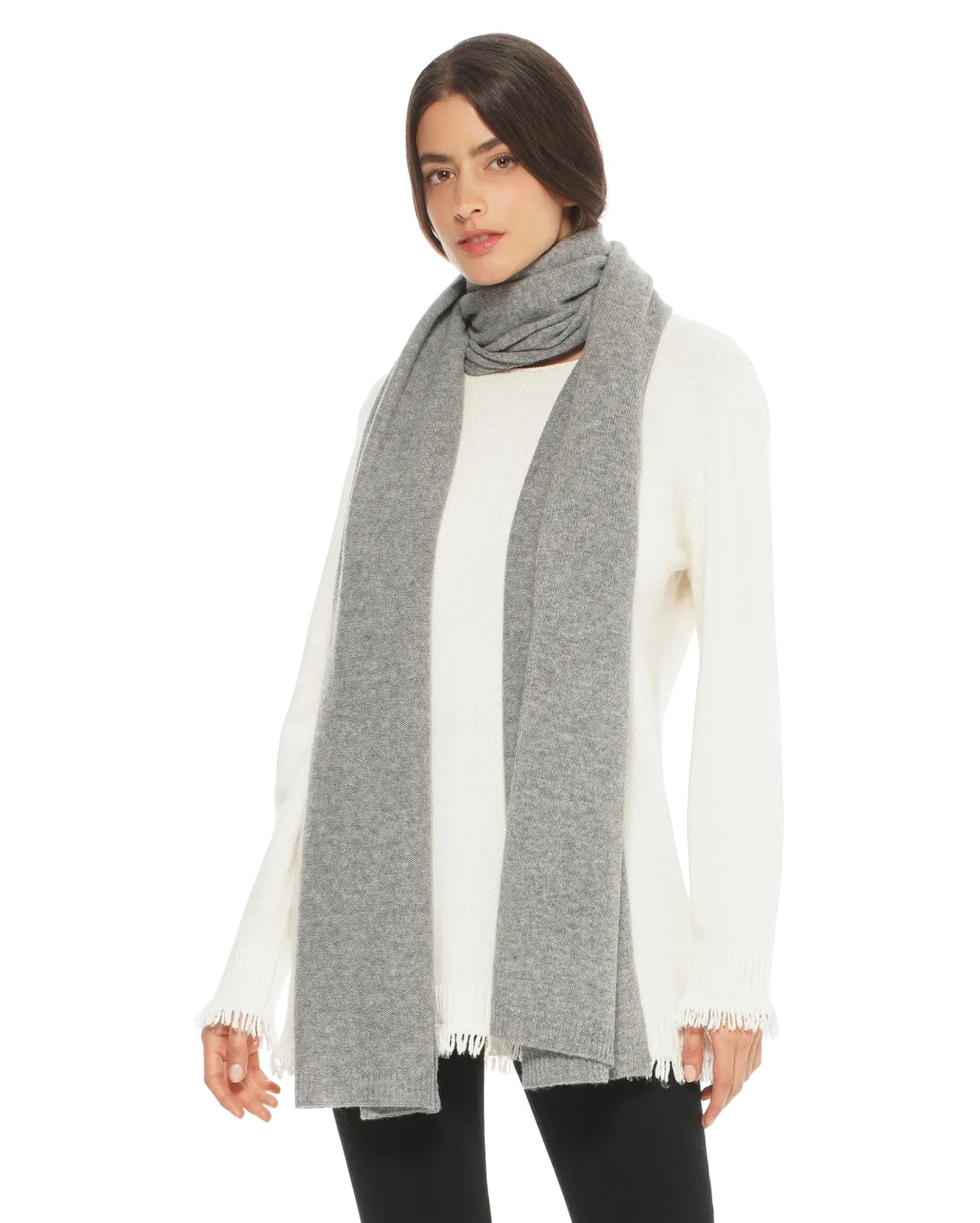 Women's Cashmere Wrap Scarf Medium Grey